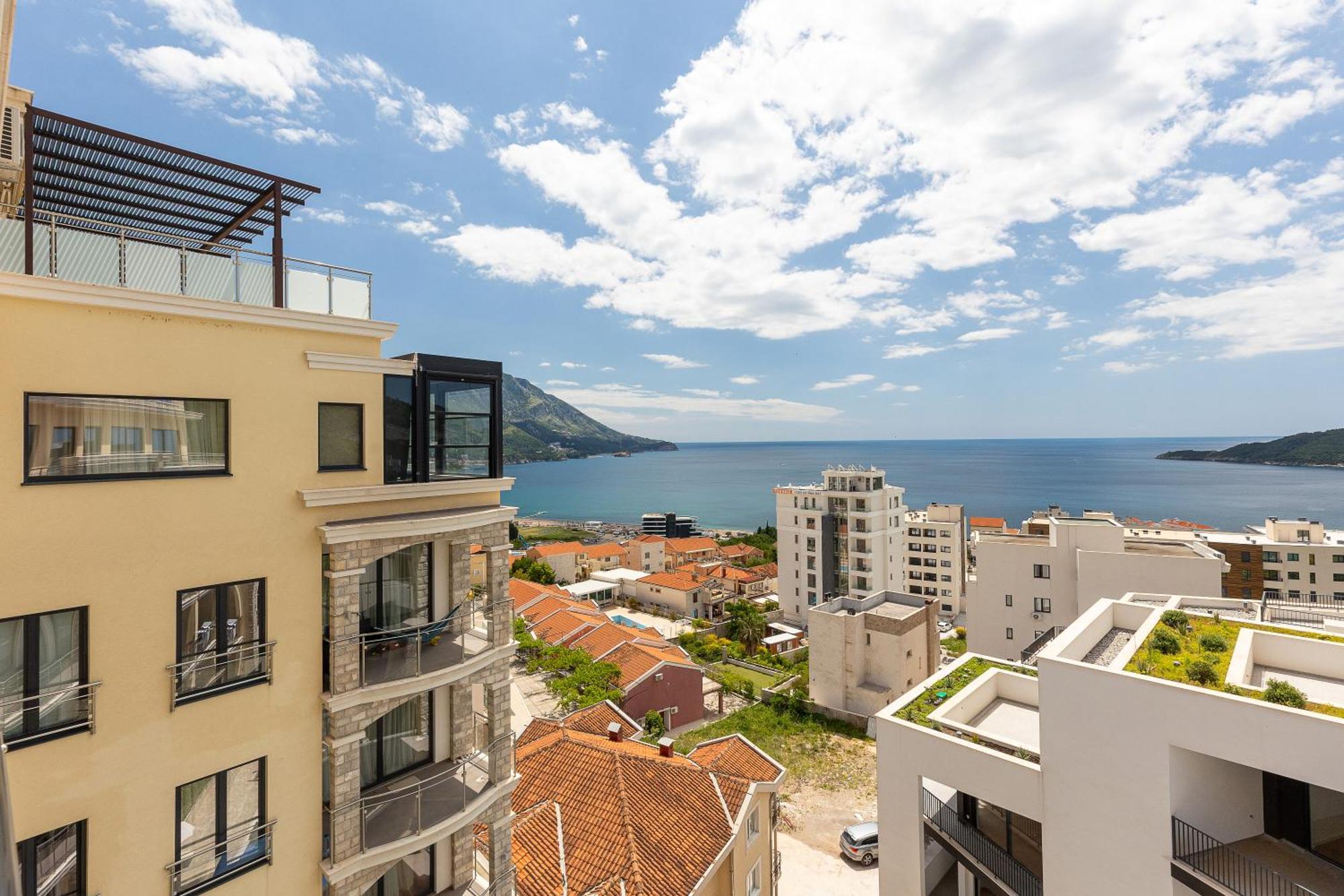 Modern Top Floor Sea View 3Br With Pools, Spa & Fitness Bečići 外观 照片
